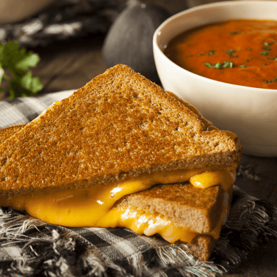 GRILLED CHEESE and ROASTED TOMATO SOUP