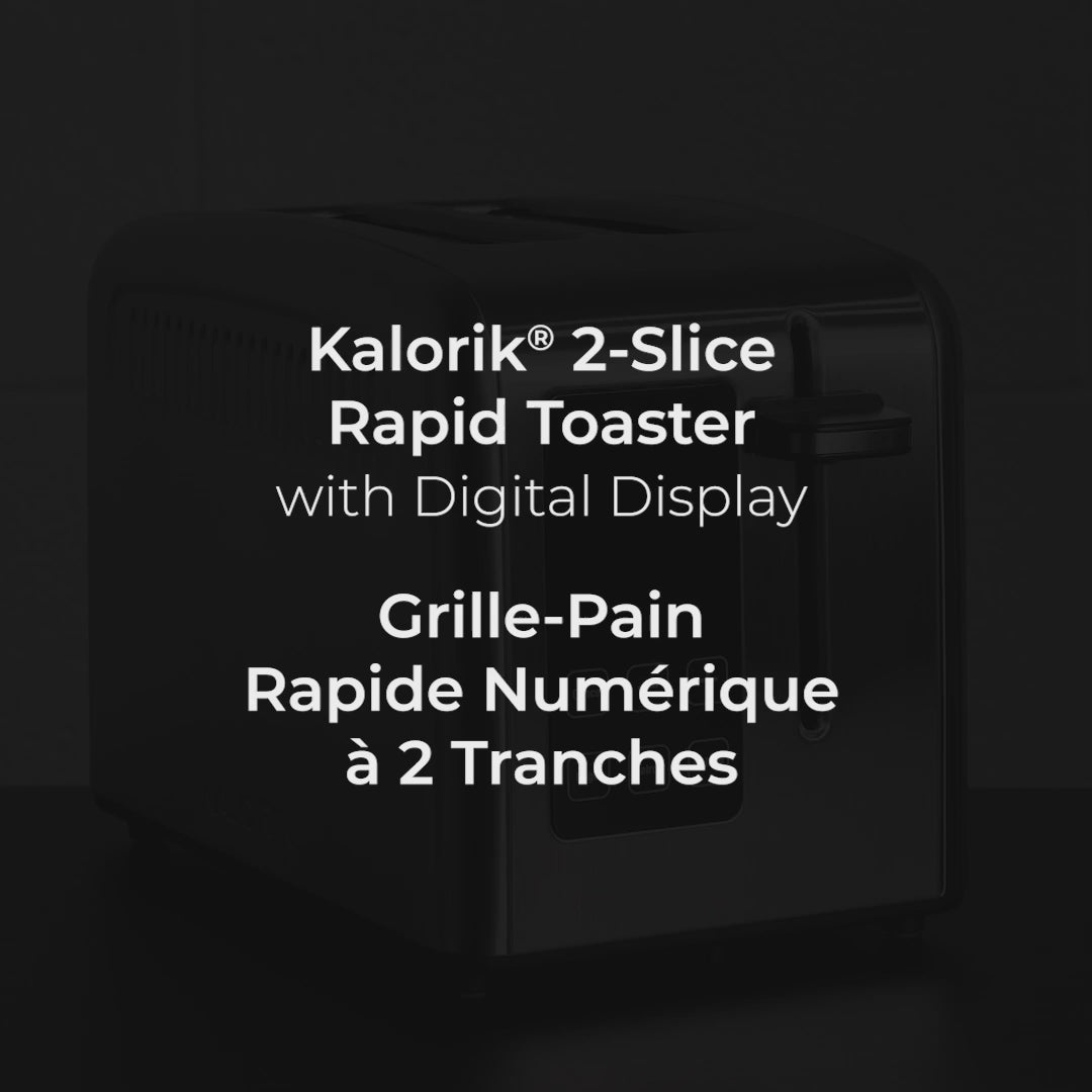 Grille-pain rapide Kalorik® à 2 tranches avec affichage LCD, acier inoxydable