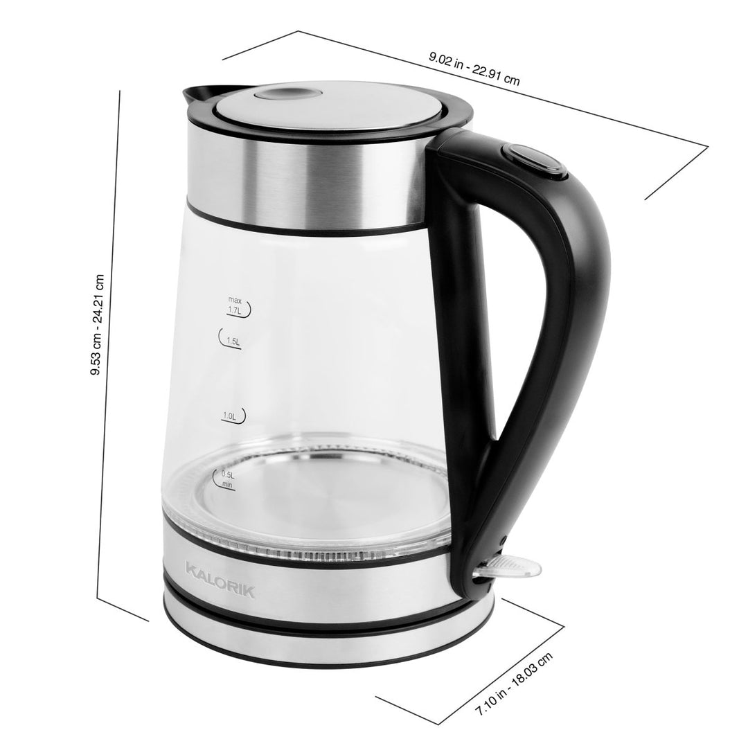 Kalorik Liter Rapid Boil Digital Electric Kettle, Stainless Steel