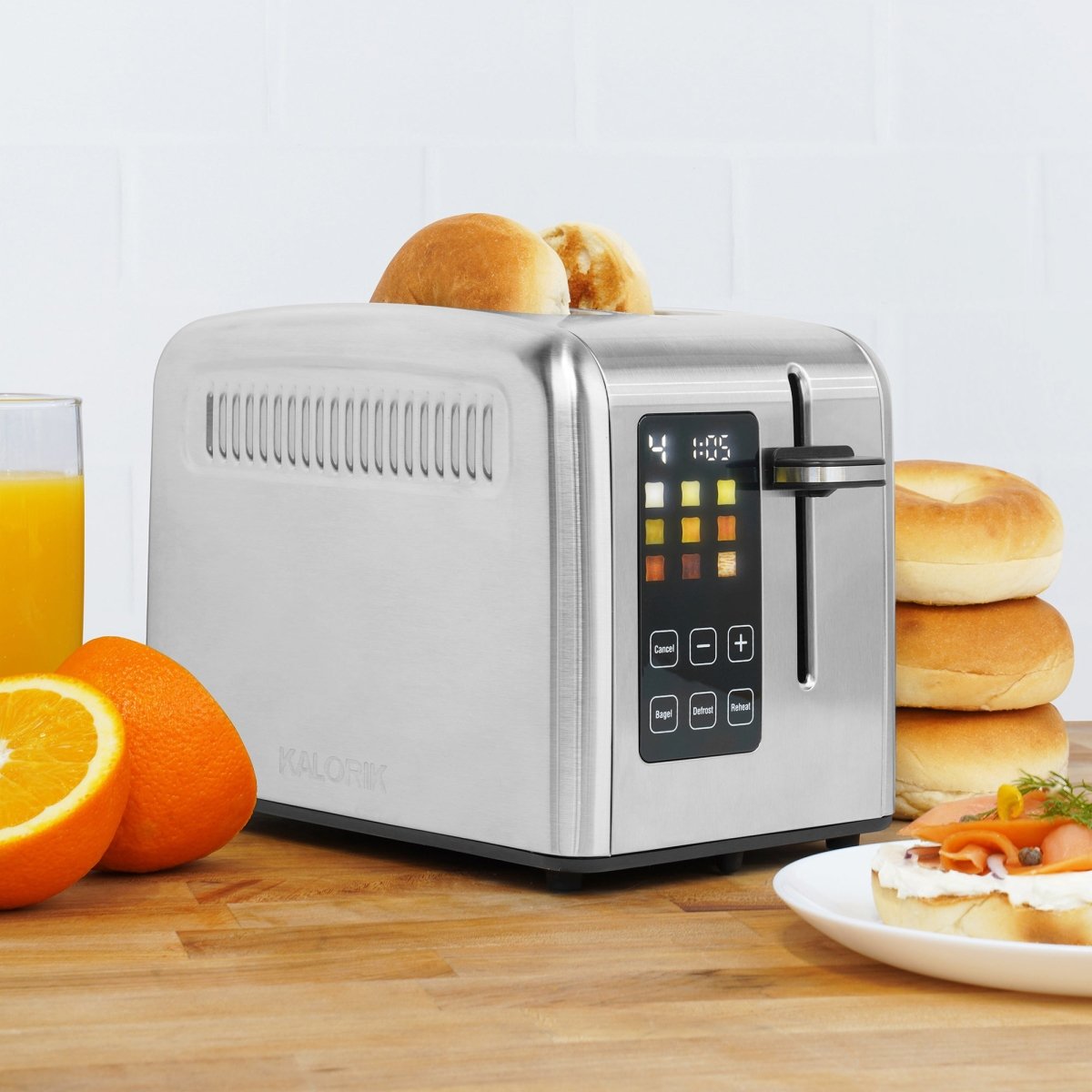 Kalorik® 2-Slice Rapid Toaster with LCD Display, Stainless Steel