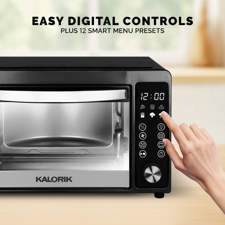 Kalorik 22 Quart Touchscreen Air Fryer Toaster Oven Black Kalorik