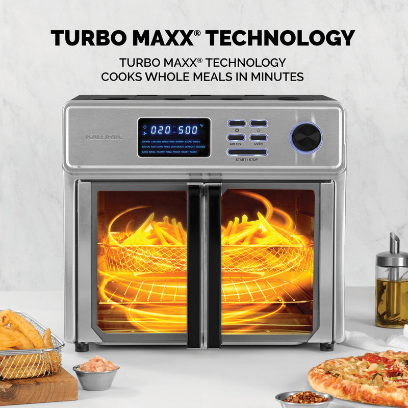 Kalorik 26 Quart Digital MAXX Complete Air Fryer Oven, Black and Stainless Steel