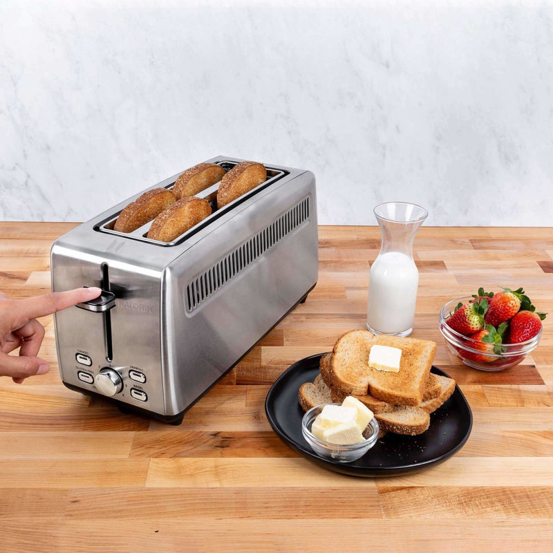 Kalorik 4-Slice Long-Slot Toaster, Stainless Steel