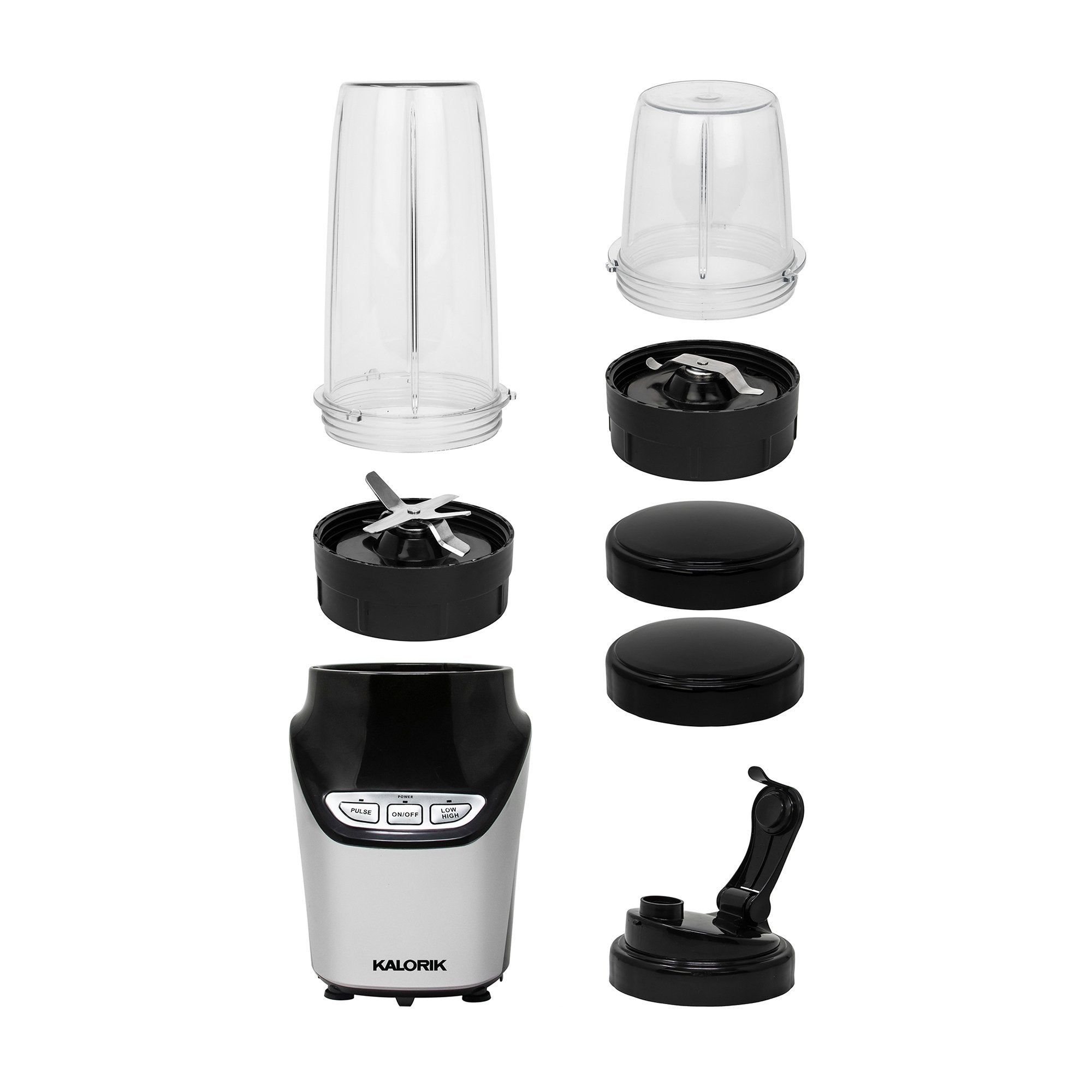 Kalorik 8-Piece Nutrition Blender Set, Black and Silver