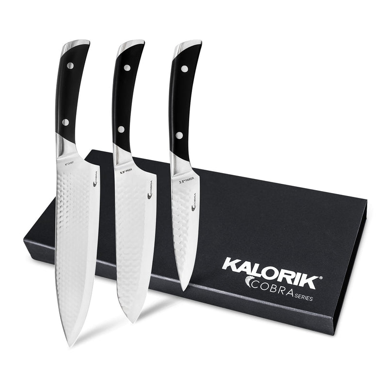 Kalorik Cobra Series 8" Chef, 5.5" Prep and 3.5" Paring Knife set