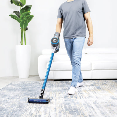 Kalorik Home 2-in-1 Cordless Cyclone Vacuum Cleaner, Blue and Silver