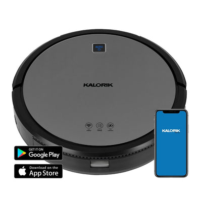 Kalorik Home Ionic Pure Air Smart Robot Vacuum, Black and Gray