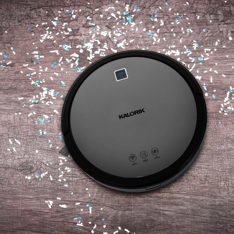 Kalorik Home Ionic Pure Air Smart Robot Vacuum, Black and Gray
