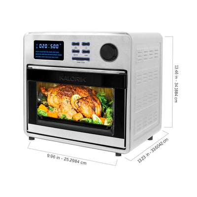 Kalorik MAXX 16 Quart Digital Air Fryer Oven, Black and Stainless Steel