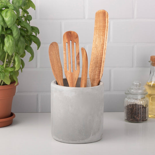 Mad Hungry As Seen on TV 4-Piece Acacia Wood Spurtle Set, Black