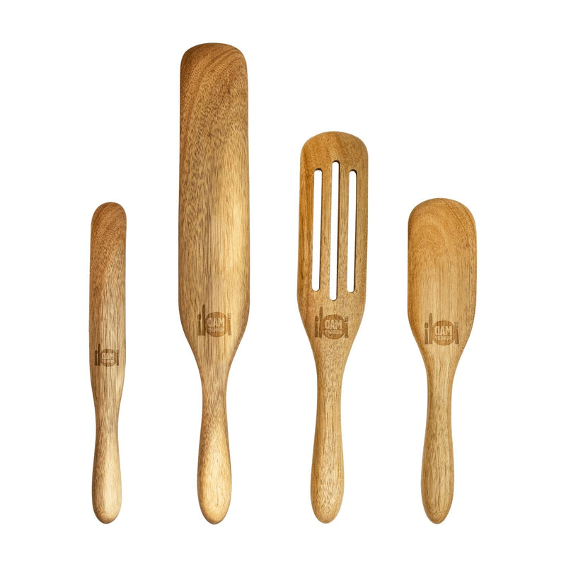 Mad Hungry As Seen on TV 4-Piece Acacia Wood Spurtle Set, Natural