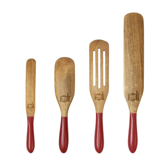 Mad Hungry As Seen on TV 4-Piece Acacia Wood Spurtle Set, Natural